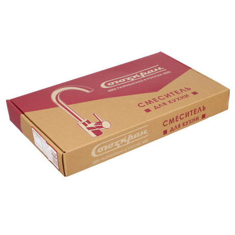 СоюзКран Смеситель для кухни, поворотный излив 35см, керам. картридж 35мм, нерж. сталь, SS01-R133