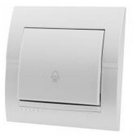 Lezard DERIY Кнопка звонка, 16А бел.