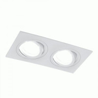 Feron св-к встр. карданный 2хMR16 GU5.3 прямоугольник белый металл поворотный 92x175x25 DL2802 40529