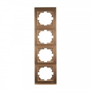 Lezard RAIN рамка 4 мест. верт. бронза матовый (PC) 703-3131-154