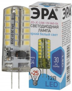 ЭРА стандарт G4 12V 3.5W(280lm) 4000K 4К 45х16 LED-JC-3.5W-12V-840-G4