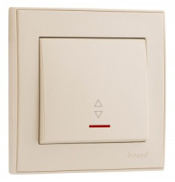 Lezard RAIN выкл. прох. СУ 1 кл. жемчужно-бел. металлик, инд. (корпус PC) 703-3030-114