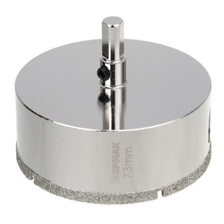 ЕРМАК Коронка алмазная с центрирующим сверлом d 73 мм по керамике и стеклу, Р45, трехгр хвостовик