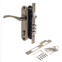 Замок врез 1523AB AVERS (бронза) с ручками (3 ригеля)  \20