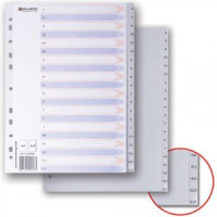 Разделитель пластиковый BRAUBERG для папок А4, алфавитный А-Я, с оглавлением, 221845