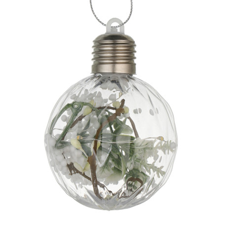 СНОУ БУМ Шар 8 см, прозрачный с декором внутри, LED, 2 вида