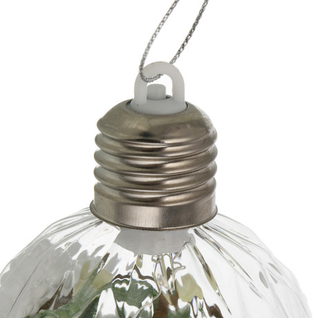 СНОУ БУМ Шар 8 см, прозрачный с декором внутри, LED, 2 вида