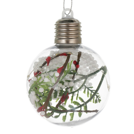 СНОУ БУМ Шар 8 см, прозрачный с декором внутри, LED, 2 вида