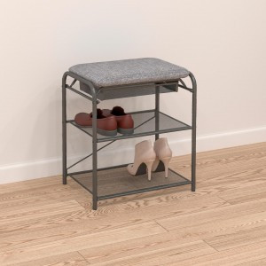 Подставка д/обуви (пвл) Гранада13В НБК (2полки с сид.и ящ) 45*30*50(граф) ПДОГ13ВНБКГр под заказ ЗМИ