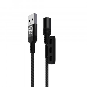 BY Кабель для зарядки Магнитный 3 в 1, iP/Micro USB/Type-C, 1м, 2.1А, черный
