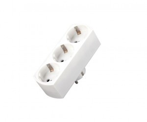 General Разветвитель (тройник) 3роз. 16А, плоский, белый,земля, 3.5кВт (негорючий АВС-пластик) 4730