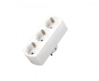 General Разветвитель (тройник) 3роз. 16А, плоский, белый,земля, 3.5кВт (негорючий АВС-пластик) 4730
