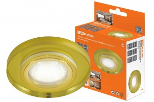 TDM GU5.3 MR16 50W св-к встр 03-05 12/220В жёлт/зол декор стекло (10!) SQ0359-0056