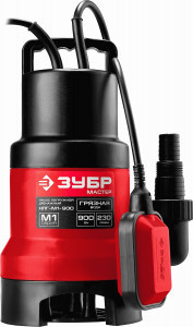 Насос ЗУБР "МАСТЕР" М1 погруж дренаж д/гряз воды,900 Вт,пропуск 230л/мин,напор 9,0 м