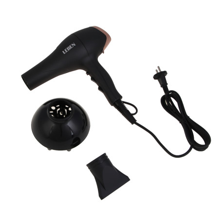 LEBEN Фен для волос, AC мотор, 2400 Вт, ионизация, шнур 200см, 2 скорости, 3 темп.реж., концентратор