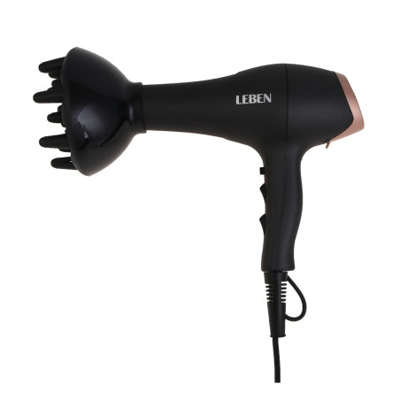 LEBEN Фен для волос, AC мотор, 2400 Вт, ионизация, шнур 200см, 2 скорости, 3 темп.реж., концентратор