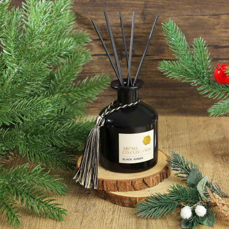 BY Аромадиффузор в декоративном флаконе, 230 мл, аромат (BLACK AMBER)