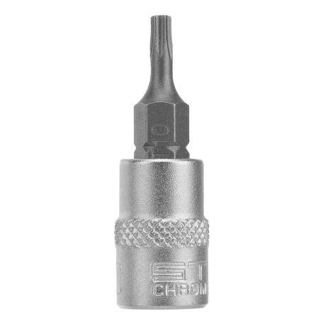 Головка с битой вставкой T10, квадрат 1/4, CrV Stels