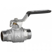 Кран шаровой ЗУБР полнопроходной "папа-папа", ручка, хромиров латунь, 3/4"