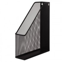 Лоток вертикальный для бумаг BRAUBERG &quot;Germanium&quot; (250х72х315 мм), металлический, черный, 231948