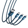 BY Кабель для зарядки 3 в 1, iP/Micro USB/Type-C, 1.5м, 2.4А, синий