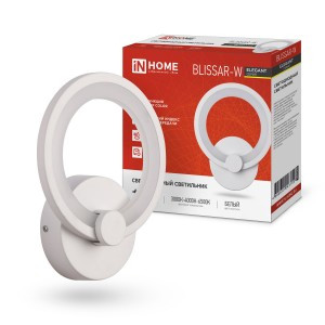 ASD/InHome св-к св/д бра упр 15W(1050lm) 2K-4K-6K 200x190x50  STEP COLOR бел ELEGANT BLISSAR-W 3159