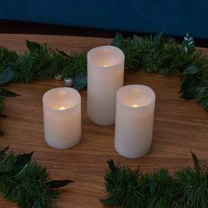 Uniel св-к св/д Свеча 1LED (2xAA не в/к) цена за 3 шт., парафин ULD-F050 WARM WHITE CANDLE SET3