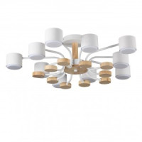 LUMION 8196/10C COMFI LN25 бел., мет./дерево/пластик люстра LED GX53 10x9W 220V RONDO