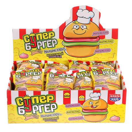Маршмеллоу с жевательным мармеладом "СУПЕР БУРГЕР" 15гр