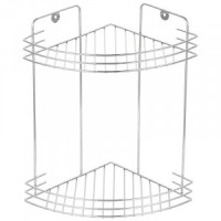 Полка для ванной угловая 2 яруса,хром,19*19*29см,металл хромир,(W2672С-2),5393/Рыжий Кот