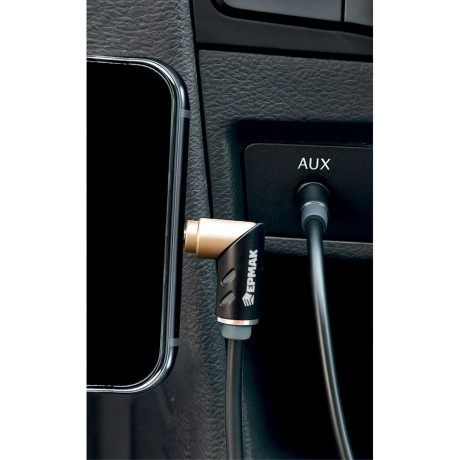 Кабель, тм ЕРМАК, 3.5мм mini Jack, 1м, оплетка TPE, поворотный штекер, пластик