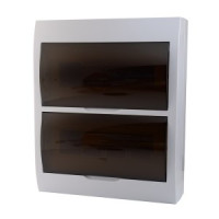 Lezard LUXRAY бокс (корпус) пластик ЩРН-П-24 мод. навесной БЕЛЫЙ с дымчатой дверцей IP40