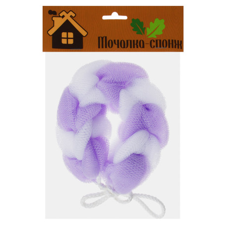 ЮL Мочалка косичка банная, полиэтилен, 70гр, 5-6 цветов