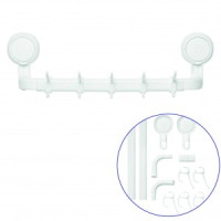 Вешалка (планка) д/ванной настенная Нодрил с 5 подвижными крючками, на присоске 75961 Master House