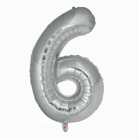 Шар воздушный фольгированный "Цифра" тм Fntastic, 40", серебристый, микс