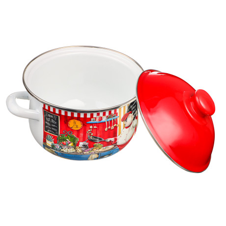 VETTA Повар Кастрюля эмалированная, 24см, 5,0л, индукция