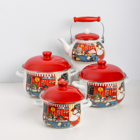 VETTA Повар Кастрюля эмалированная, 24см, 5,0л, индукция