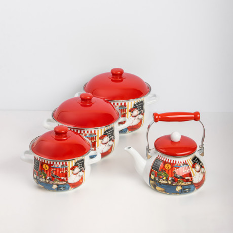 VETTA Повар Кастрюля эмалированная, 24см, 5,0л, индукция