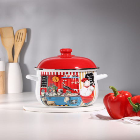 VETTA Повар Кастрюля эмалированная, 24см, 5,0л, индукция