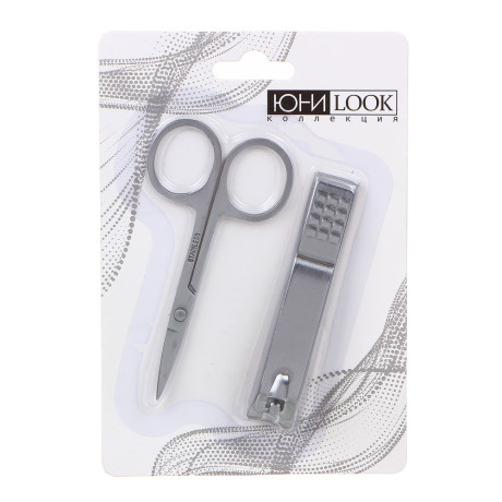 ЮНИLOOK Набор маникюрный 2 предмета: ножницы 8,8см, книпсер 8см, сталь