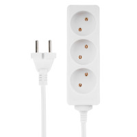 FORZA Удлинитель 3 гнезда, сеч. провода 0,75 кв.мм, 3м, евророзетка, 6A, макс. мощность1500Вт