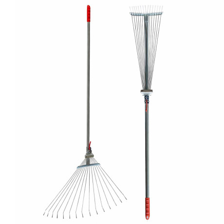 Грабли веер 15-зубьев (130223-15) с черенком раздвижные проволочные САДОВИТА (25)