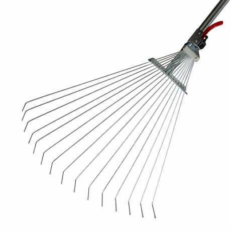 Грабли веер 15-зубьев (130223-15) с черенком раздвижные проволочные САДОВИТА (25)