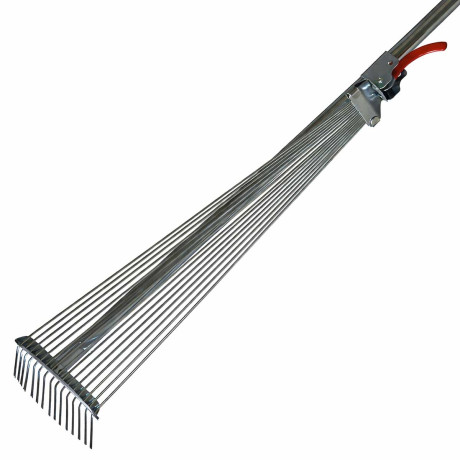 Грабли веер 15-зубьев (130223-15) с черенком раздвижные проволочные САДОВИТА (25)