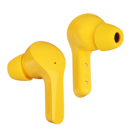 BY Наушники беспроводные TWS COLOR, 30/300мАч, BТ5.1, индикатор заряда, желтый