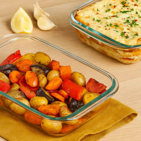 SATOSHI Форма для запекания жаропрочная квадратная, с ручками, стекло, 21,3x18,9x5см, 1,1л