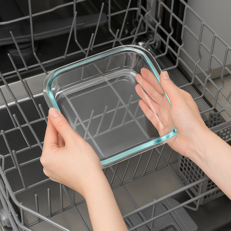 SATOSHI Форма для запекания жаропрочная квадратная, с ручками, стекло, 21,3x18,9x5см, 1,1л