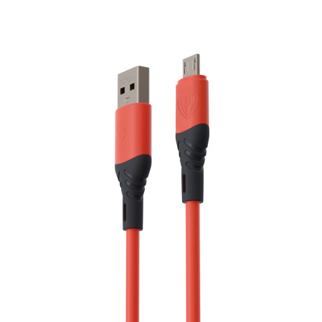 BY Кабель для зарядки Карнавал Micro USB, 1м, 2,4А, красный