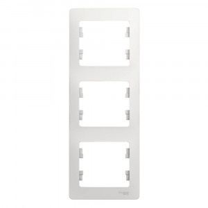 Systeme Electric GLOSSA рамка СУ 3 мест. бел. (вертик.) GSL000107 (15!)