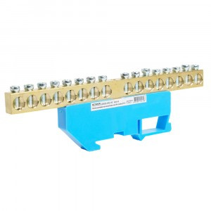 STEKKER шина нулевая "ноль" на DIN-изоляторе 8x12, 16 отв. 160А, синий LD555-812-16 49543 89